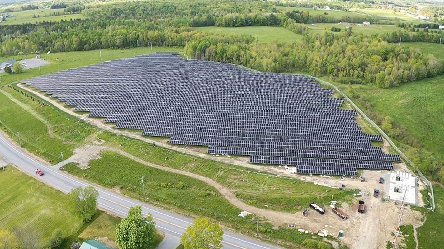 Example of a solar farm on land