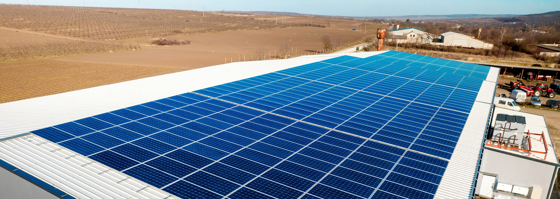 Solar panels on the roof